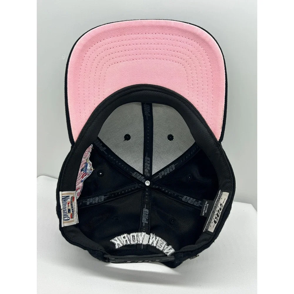 Pro Standard New York Yankees 1999 World Series Snapback Hat Black Pink Bottom